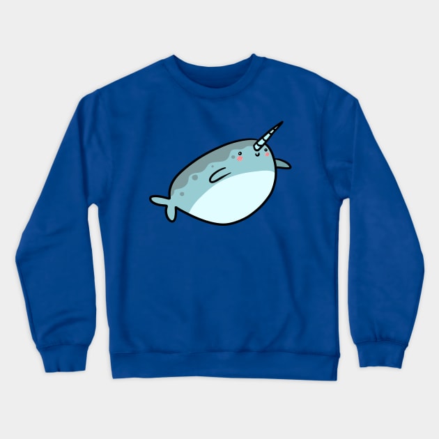 Cute Chubby Cartoon Narwhal Crewneck Sweatshirt by saradaboru